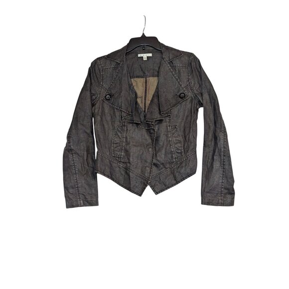 Cabi Small Waxed Motorcycle Jacket - Edgy Asymmetrical Style For Women - Picture 1 of 5